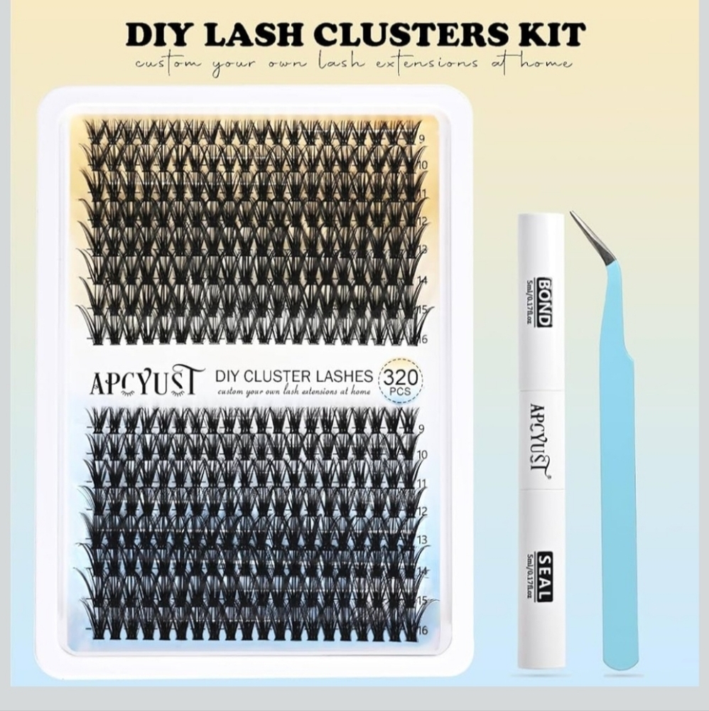 APCYUST DIY Lash Clusters Kit with Tweezers